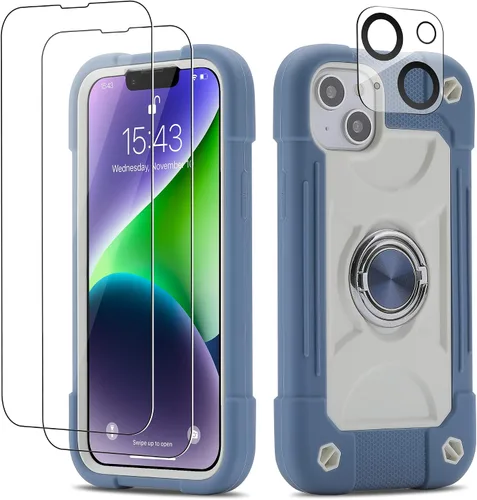 Vista 37 de Funda para iPhone Se3/iPhone Se2, iPhone 6/6S, iPhone 7/iPhone 8 de 4.7 pulgadas con soporte de anillo, con 2 protectores de pantalla resistentes