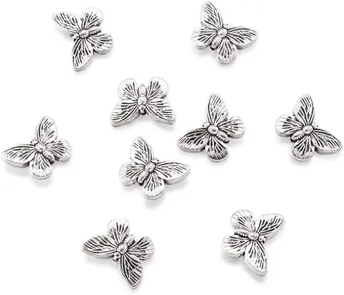 Vista 32 de Megapet - Cuentas espaciadoras de plata antigua estilo tibetano para fabricación de joyas, Metal
