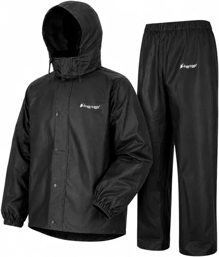 Vista 8 de FROGG TOGGS Traje de lluvia impermeable transpirable clásico de 3 capas para hombre, para todos los deportes Azul real/Negro