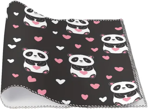 Vista 3 de Panda Print Placemats Set of 6 Resistant Table Mats Washable Place Mats for Dinner Party Table Decoration