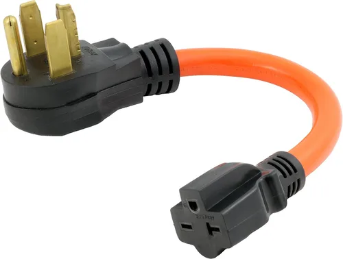 Vista 12 de AC WORKS Adaptador de salida de pared para secadora de 30 amperios y 4 clavijas (para enchufe de secadora de 30 A de 3 clavijas)