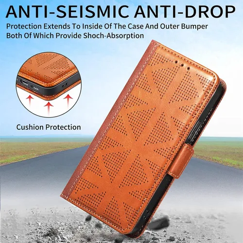 Vista 4 de Funda compatible con Xiaomi Poco X3 GT, tarjetero, compatible con Redmi Note 10 Pro (China) 5G de piel sintética con cierre magnético, color marrón