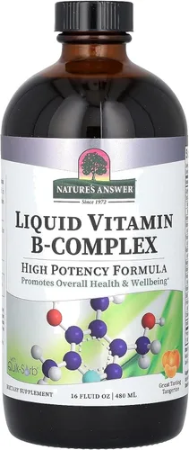 Vista 8 de Nature's Answer El complejo líquido de vitamina B apoya niveles de energía saludables Promueve la función nerviosa saludable Sabor a mandarina