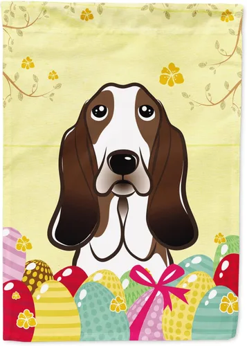 Vista 32 de Caroline's Treasures BB1920CHF - Bandera de caza de huevos de Pascua con diseño de bulldog francés, para casa, gran porche, para colgar en la pared
