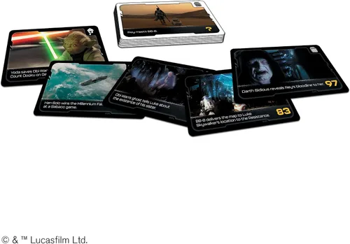 Vista 5 de Timeline Twist Star Wars Edition - ¡Organiza escenas icónicas de películas! Juego de trivia cooperativo, divertido juego familiar para niños