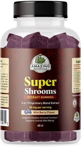 Vista 10 de Suplemento orgánico de hongos 6 en 1 Super Shrooms - Energía, memoria, enfoque y salud cerebral - Melena de león, Reishi, Chaga, Cordyceps y más