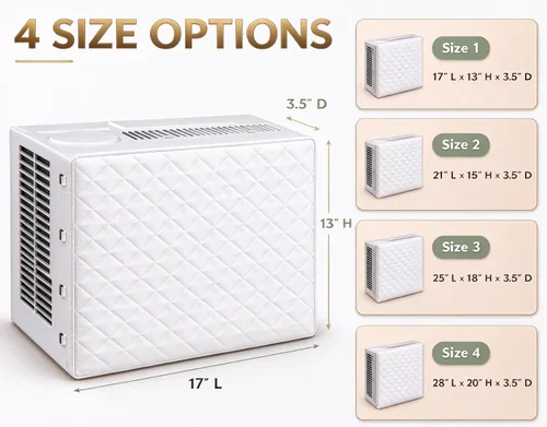 Vista 2 de Jeacent - Funda para aire acondicionado de interior con doble aislamiento Crema