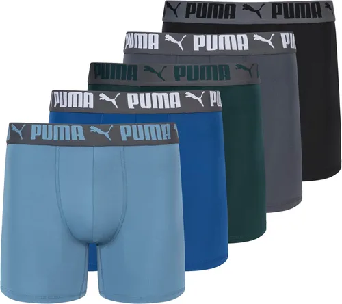 Vista 13 de PUMA Paquete de 5 calzoncillos tipo bóxer Performance para hombre Azul marino/rojo/negro