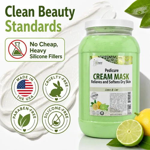 Vista 5 de SPA REDI Lemon Pedicure - Crema de masaje y máscara de pies – Ácido hialurónico, aminoácidos y pantenol para talones agrietados y piel seca Sin