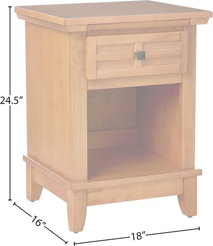 Vista 10 de Mesita de noche Home Styles Arts And Crafts, acabado blanco, Madera, Roble cottage