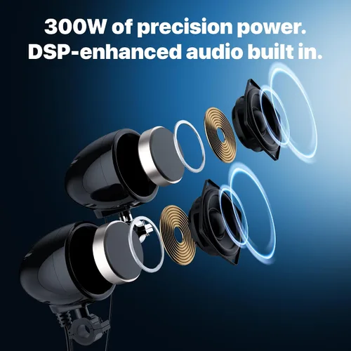 Vista 3 de GoHawk - Amplificador integrado todo en uno AN4 Gen.2 de 10 cm, de rango completo impermeable, Bluetooth, altavoces estéreo, sistema de amplificador