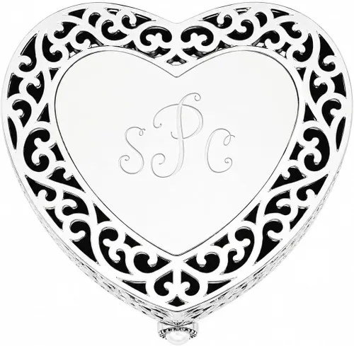 Vista 13 de Cherished Moments - Joyero personalizado con forma de corazón de filigrana Plata-Bautismo