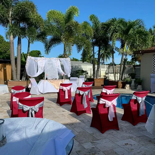 Vista 8 de Obstal 10 fundas elásticas de elastano para sillas plegables de fiesta, fundas universales para sillas ajustables, protectores para bodas
