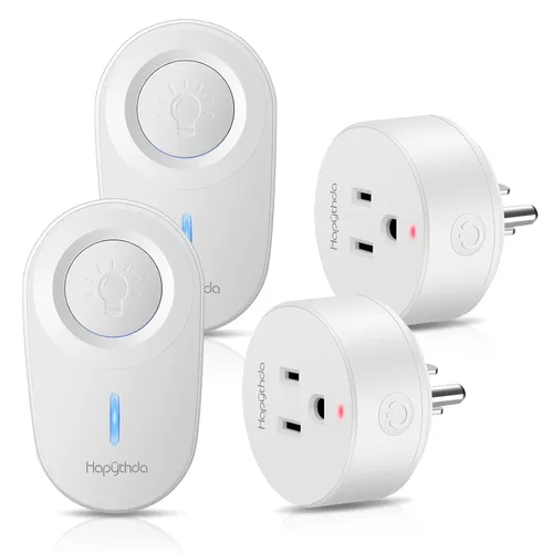 Vista 9 de Enchufe de salida de control remoto, 15A/1500W, Kit de interruptores de luz remotos con rango RF de 500 pies, sin necesidad de cableado Enchufe