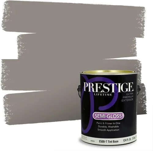 Vista 71 de PRESTIGE Pinturas Pintura Exterior e Imprimación en Uno, 1 Galón, Mate, Combinación Comparable de Sherwin Williams* Black Magic* SW6991-PCM