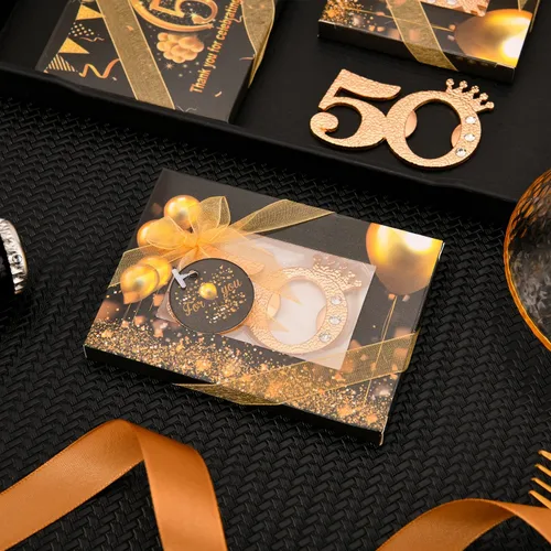 Vista 6 de 50 paquetes de 50 abrebotellas para fiestas de cumpleaños número 50, regalos o recuerdos para invitados, 50 aniversario de boda, fiesta temática