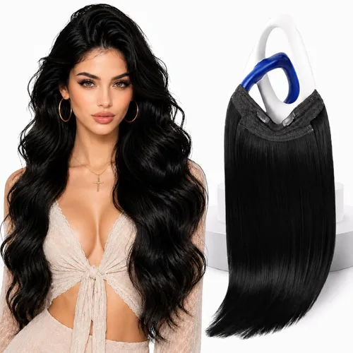 Vista 25 de Sunny - Extensiones de cabello humano real, con cable/hilo y clips ajustables, aplicación invisible, 2.82 onzas, 12 pulgadas, color rubio cenizo