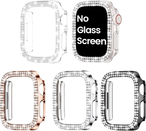 Vista 18 de Goton - Pack de 4 fundas brillantes para Apple Watch, protector de 1.575 pulgadas (40mm) para Series 6/5/4, SE 3/2/1, funda con parachoques