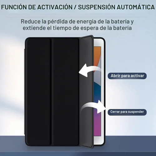 Vista 3 de Funda compatible con iPad de 9ª/8ª/7ª generación, para iPad de 10.2 pulgadas con soporte para lápiz, funda inteligente con soporte de TPU
