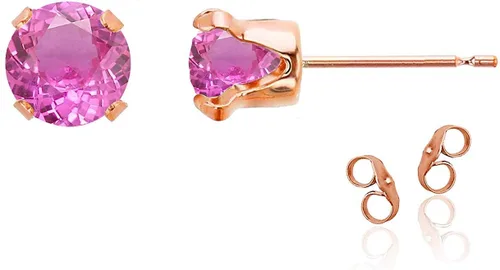Vista 81 de Aretes de tuerca de plata de ley 925 chapados en oro de 14 quilates macizo, oro amarillo, blanco o rosa de 0.236 in Amatista
