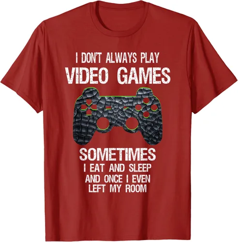 Vista 75 de Funny Gamer Video Games - Camiseta para niños y adolescentes, ajuste clásico, color negro, mezcla de algodón, Negro