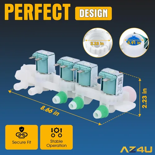 Vista 2 de AZ4U La válvula de entrada de agua para lavadora reemplaza para Samsung WA45H7000AW/A2 WA400PJHDWR/AA WA45M7050AW/A4 WA40J3000AW/A2 WA50R5200AW
