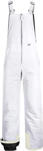 Vista 16 de GEMYSE Overol con peto de esquí impermeable aislado para hombre, pantalones de snowboard de invierno Negro