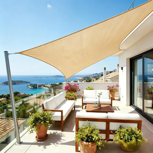 Vista 18 de Toldo rectangular de 10 x 13 pies (gris frío) - Bloqueo UV para patio y exteriores Resists Aging From Sun &Rain，Block UV 90%+ ，Cools 8—15℃，For