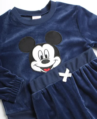 Vista 2 de Disney Conjunto de terciopelo para niño 2 piezas Mickey Mouse, Winnie the Pooh pantalones Sudadera y pantalones deportivos para niños pequeños