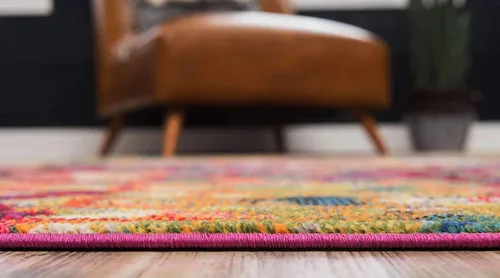 Vista 4 de Unique Loom Jardin Collection - Alfombra moderna, vibrante, abstracta y colorida (rectangular de 2 x 3 pies, multi/azul)