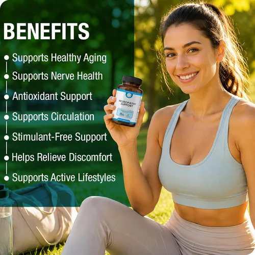 Vista 8 de Suplemento para la salud neuropatía neuropatía y nerviosa con vitamina D3, B6, B12, acetil-L-carnitina, ácido alfa lipoico y benfotiamina apoya