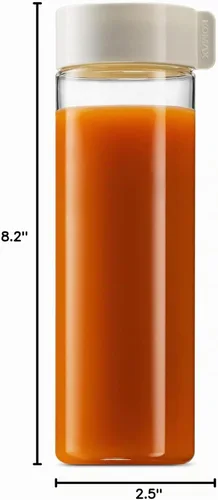 Vista 10 de Komax Botellas de jugo reutilizables, juego de 6 unidades de 18.5 onzas, plástico de alta calidad sin BPA, inastillables, a prueba de fugas, aptas