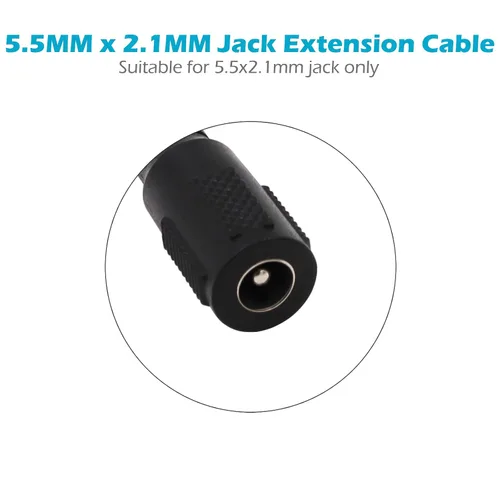 Vista 3 de 2.1mm x 5.5mm Extension Cable, 3FT 5.5mm x 2.1mm DC Power Male to Female Jack Plug Power Supply Adapter Extension Cord for Surveillance IP Camera