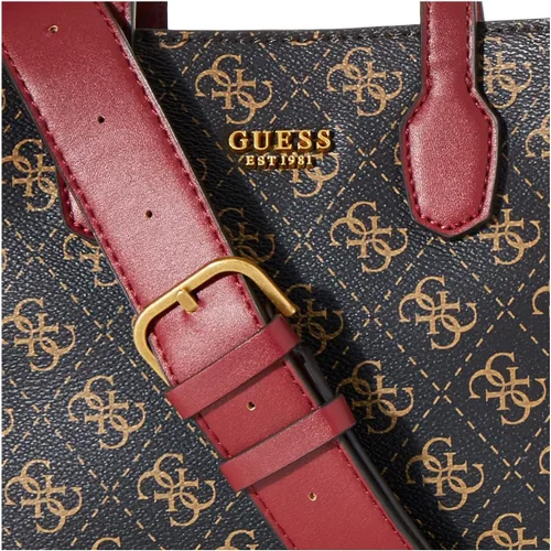 Vista 4 de GUESS Silvana Mini Tote Marrón LogoMerlot Talla única, Brown LogoMerlot