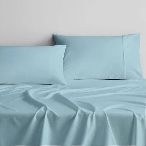 Vista 9 de Juego de sábanas de 4 piezas, color burdeos, 100% algodón suave, para cama de tamaño individual, hilos de algodón de fibra larga de una sola capa