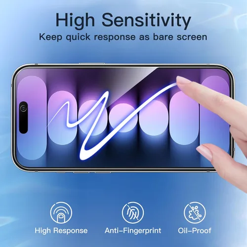 Vista 7 de JETech Protector de pantalla de privacidad para iPhone 15 Pro de 6,1 pulgadas, película de vidrio templado antiespía con herramienta de fácil