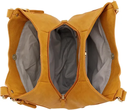Vista 5 de Bolsa de hobo mediana de piel sintética de 3 compartimentos.