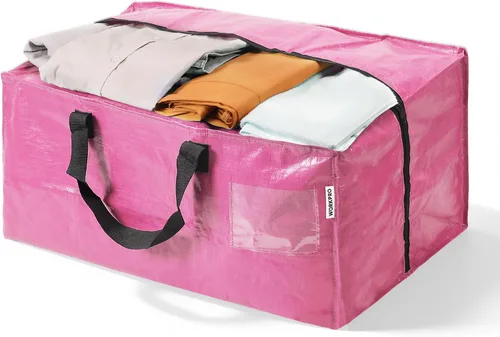 Vista 15 de WORKPRO 1 paquete de bolsas de mudanza extra grandes con cremalleras y asas de transporte, correas de mochila, bolsa de almacenamiento resistente