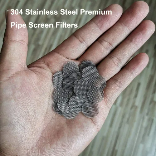 Vista 3 de Gebildet 210 filtros de tubería de acero inoxidable, tubo de pantallas de fumar de 0.500 in, filtro de gasa de malla plateada con caja