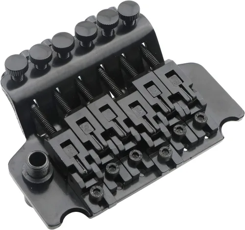 Vista 4 de Puente de trémolo para guitarra eléctrica negra con barra doble de bloqueo Strat para tipo Floyd Rose Electric Guitar Bridge Replacement with