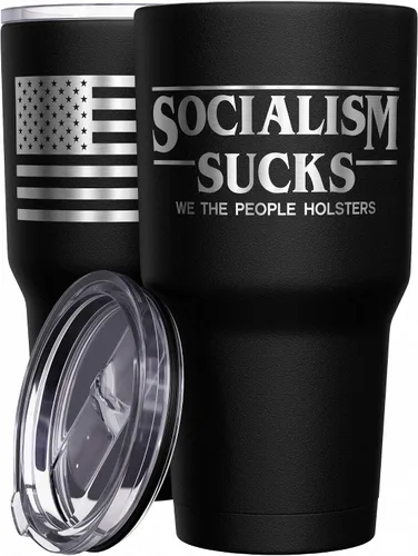 Vista 22 de We The People Holsters - Vaso térmico de 30 onzas, 0% Liberal, Negro