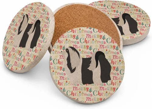 Vista 67 de AIDI Atlas Mountain Dog Merry Christmas - Posavasos grandes de piedra arenisca, paquete de 4