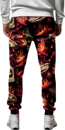 Vista 2 de Pantalones deportivos divertidos de los años 80 para hombre, pantalones deportivos con cintura elástica, pantalones casuales