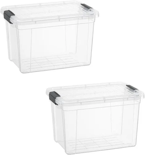 Vista 147 de Superio Mini contenedor de almacenamiento de plástico para crayón, suministros de arte y estuche de costura, organizador pequeño apilable