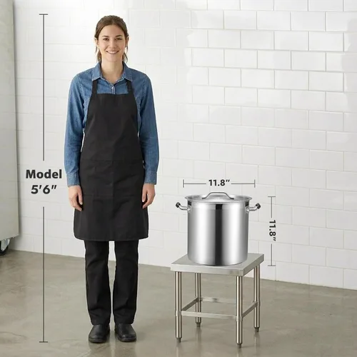 Vista 4 de CURTA Olla grande de 20 cuartos de galón con tapa, certificación NSF, olla de cocina de acero inoxidable 18/8 de 3 capas, utensilios de cocina