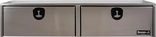 Vista 2 de Buyers Products 1751651 - Caja de camión de aluminio plateado con tapa superior, 72 x 13 x 16 pulgadas, Fabricada en EE. UU., Grado profesional