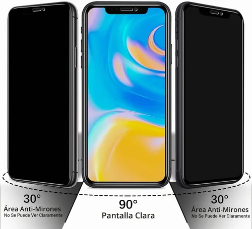 Vista 3 de (2 Unidades) Protector de Pantalla de Privacidad Diseñado para iPhone 11 Pro, iPhone XS, iPhone X y iPhone 10 (14,7 cm) Vidrio Templado Antiespía