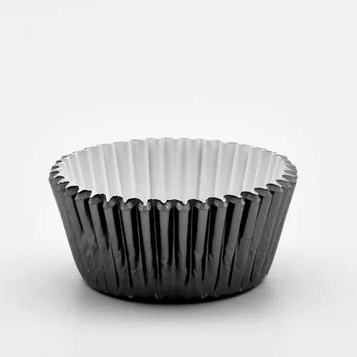 Vista 7 de 200 piezas de forros de papel de aluminio negro para cupcakes, tazas estándar para hornear, moldes de papel para muffins