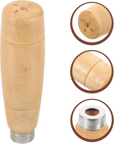 Vista 3 de Angoily Mango de madera de repuesto para mango de haya, mango antiguo de madera maciza, mango de madera, accesorios de mango de cocina