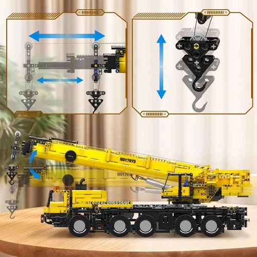 Vista 3 de Mould King 17073 Engineering LTM All Terrain Grúa de Construcción Control Remoto Modelo Modelo de Construcción Conjunto de Construcción